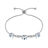Round Birthstone April Diamond Bracelet Sterling Silver - Bracelet - Aurora Tears